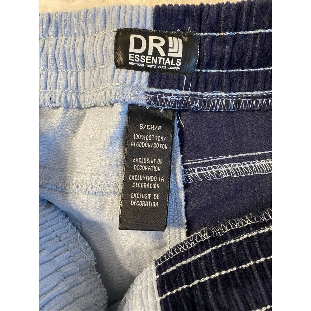 DR Essentials Two-Tone Light Blue and Navy Corduroy Athletic Shorts Sz S NWT - Picture 8 of 9